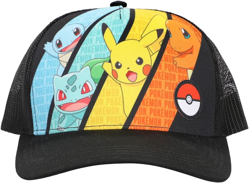 Bio World Pokemon Multicharacter Mesh and Microfiber Youth Baseball Hat Black - Image 2